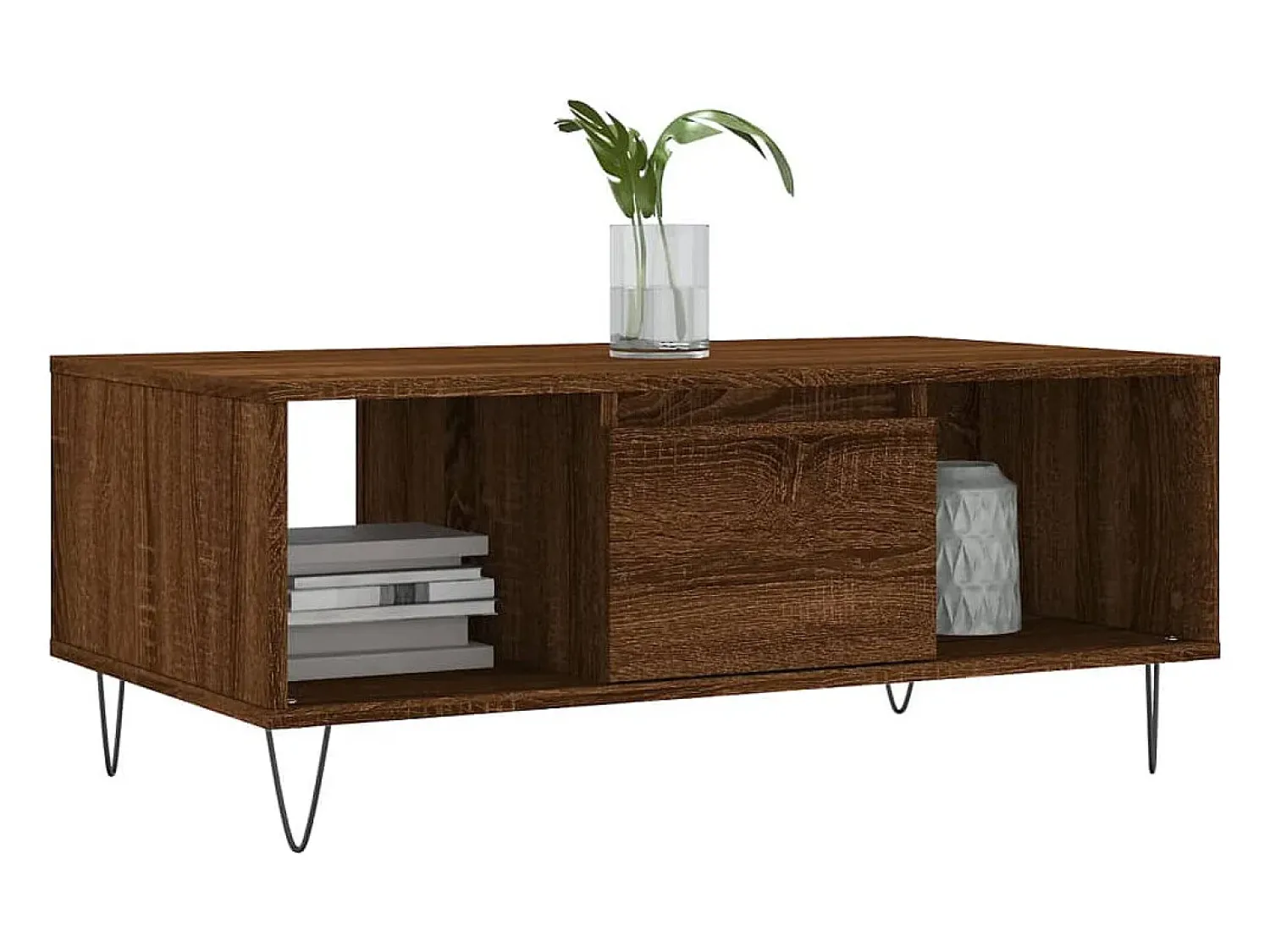 Mesa de centro | Mesa de apoio 90x50x36.5cm derivados madeira carvalho^ Mesa De Centro