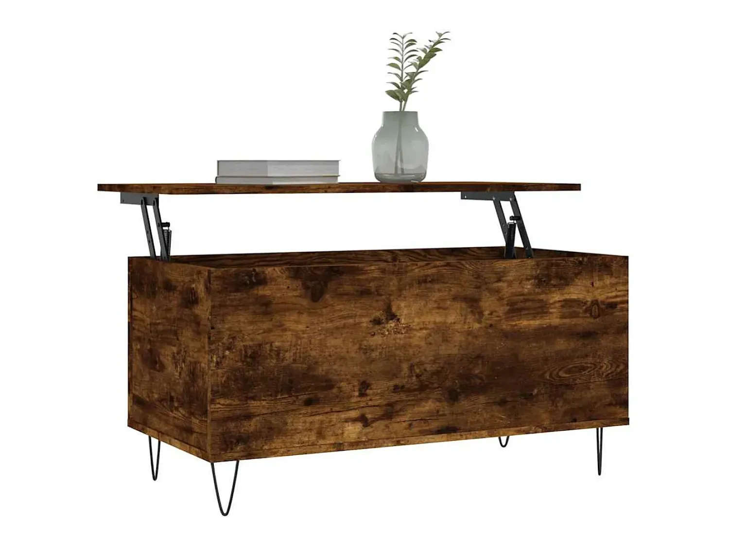 Mesa De Centro* Mesa de centro | Mesa de apoio 90x44.5x45 cm derivados madeira carvalho fumado Castanho