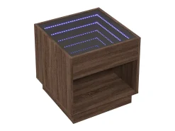 Mesa de centro | Mesa de apoio luzes LED Infinity 50x50x50 cm carvalho^ Mesa De Centro