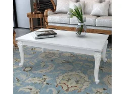 Mesa De Centro* Mesa de centro | Mesa de apoio | Mesa de café 115x65x42 cm brilhante Branco
