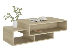 Mesa De Centro* Mesa de centro | Mesa de apoio 105x55x32cm derivados de madeira carvalho sonoma Castanho