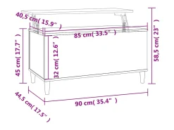 Hot Mesa de centro | Mesa de apoio 90x44.5x45 cm derivados de madeira brilhante Branco