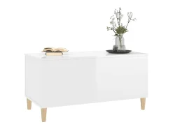 Hot Mesa de centro | Mesa de apoio 90x44.5x45 cm derivados de madeira brilhante Branco
