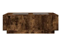 Mesa De Centro| Mesa de centro | Mesa de apoio luzes LED Infinity 116x69x40 cm carvalho fumado Castanho