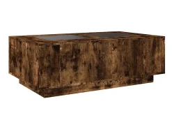 Mesa De Centro| Mesa de centro | Mesa de apoio luzes LED Infinity 116x69x40 cm carvalho fumado Castanho