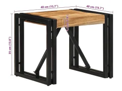 New Mesa de centro | Mesa de apoio | Mesa de café 40x40x35 cm madeira de acácia maciça Castanho