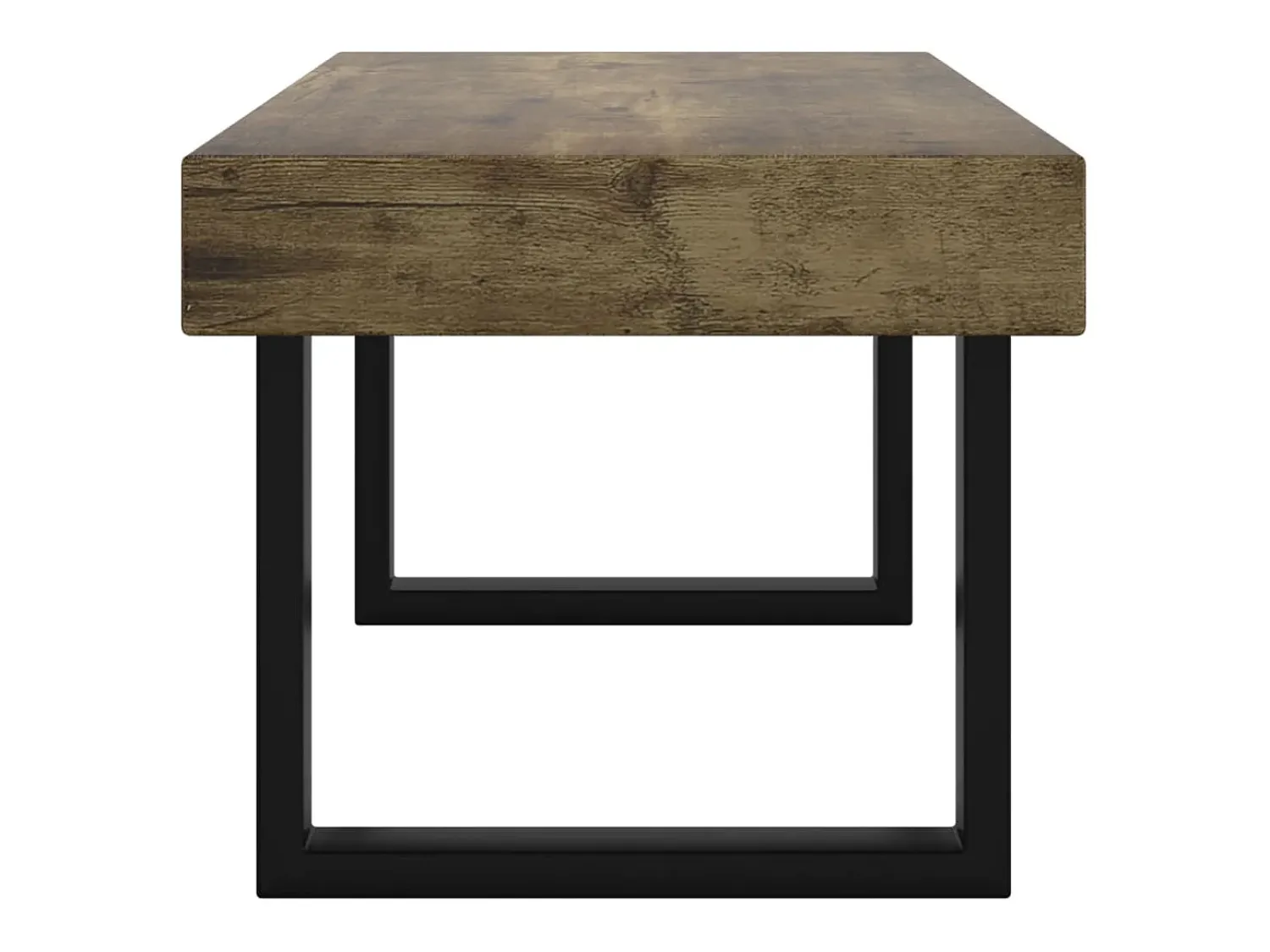 Mesa de centro | Mesa de apoio 90x45x40 cm MDF e ferro -escuro e preto^ Mesa De Centro