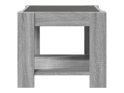 Discount Mesa de centro | Mesa de apoio c/ LEDs 53x53x45 cm derivados de madeira Cinzento