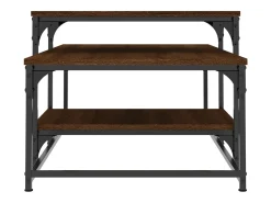 New Mesa de centro | Mesa de apoio 102x60x45 cm derivados madeira carvalho Castanho