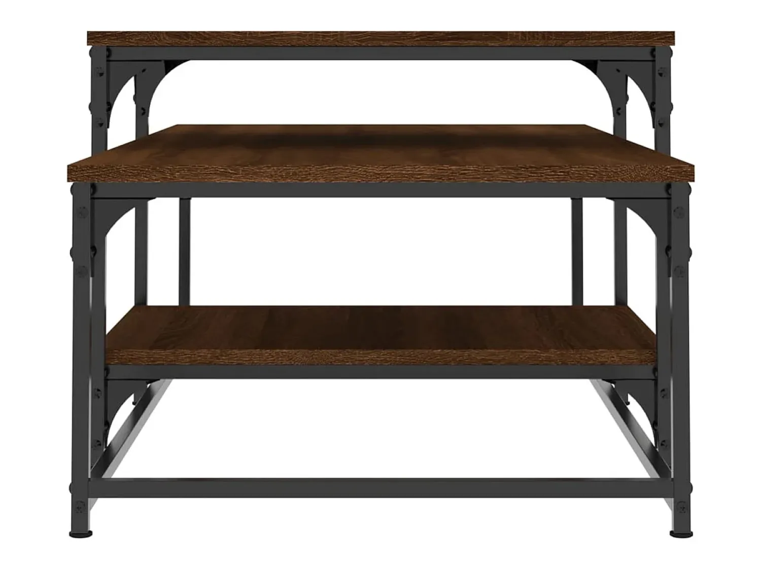 New Mesa de centro | Mesa de apoio 102x60x45 cm derivados madeira carvalho Castanho