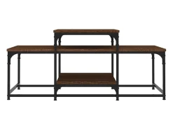 New Mesa de centro | Mesa de apoio 102x60x45 cm derivados madeira carvalho Castanho