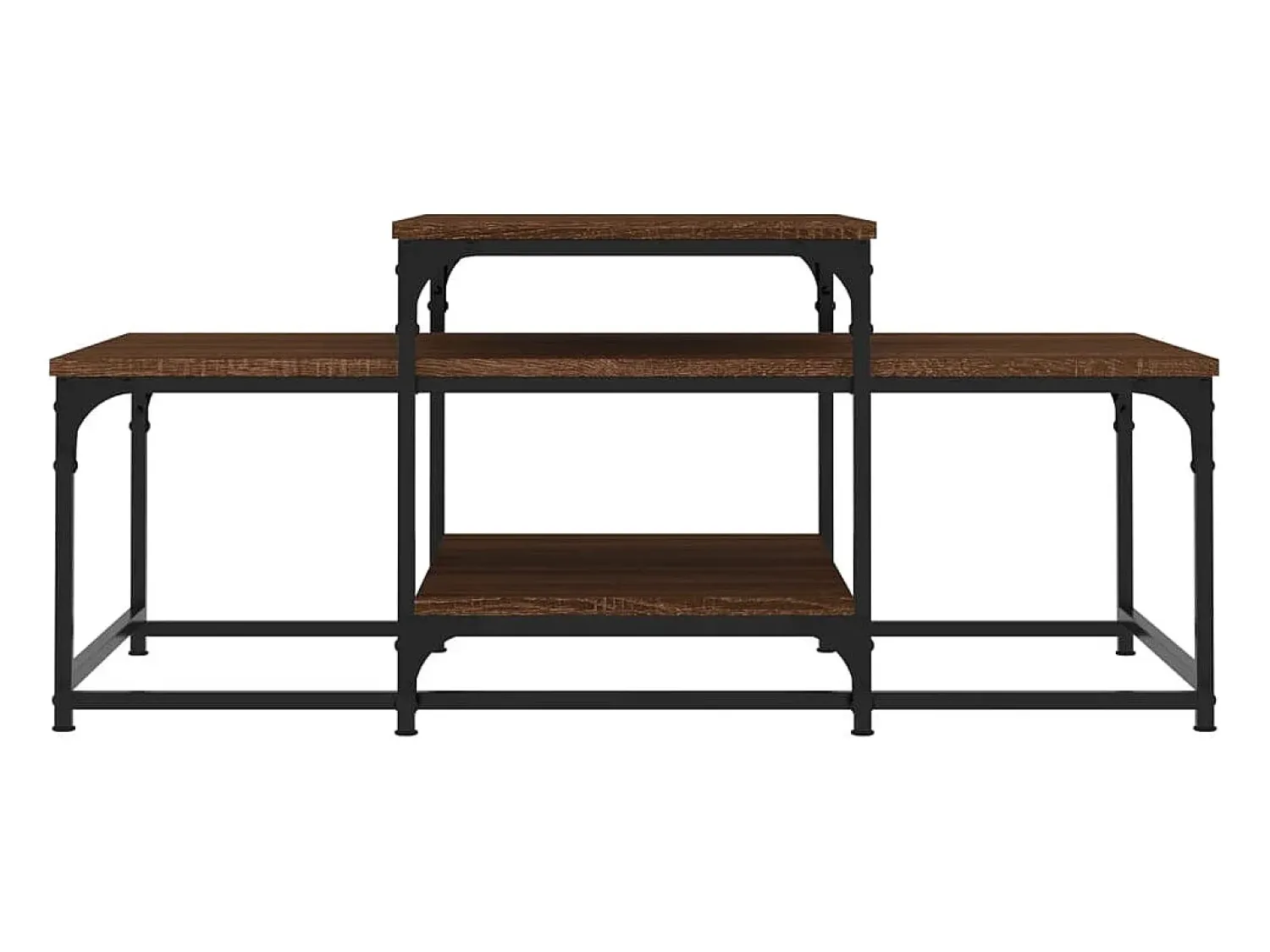 New Mesa de centro | Mesa de apoio 102x60x45 cm derivados madeira carvalho Castanho