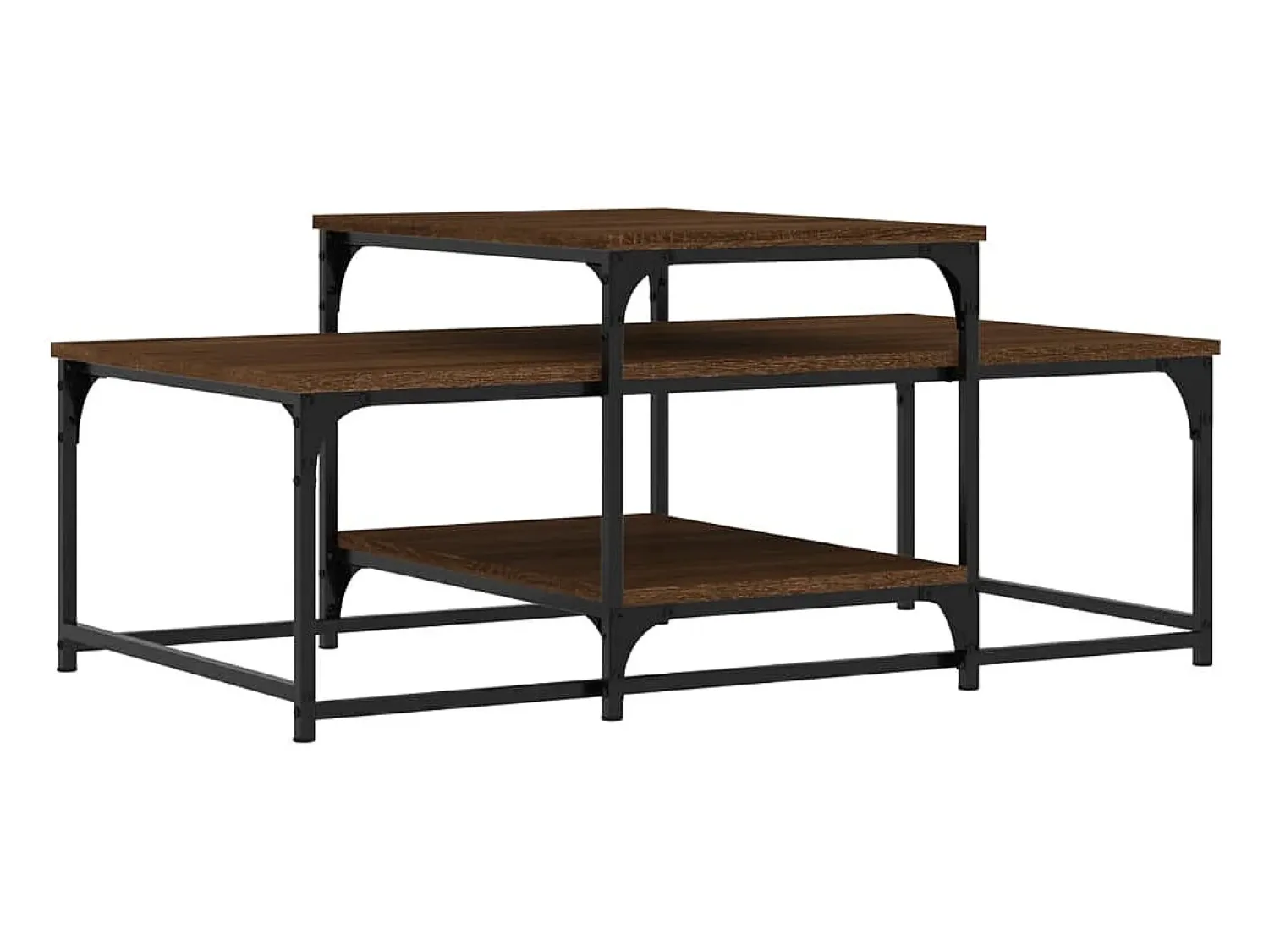 New Mesa de centro | Mesa de apoio 102x60x45 cm derivados madeira carvalho Castanho