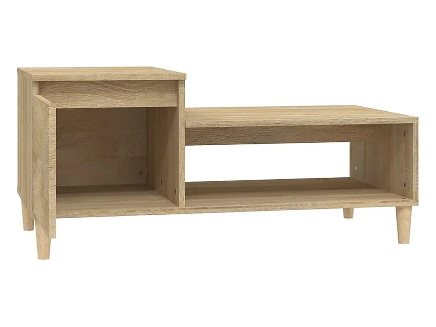 Mesa De Centro| Mesa de centro | Mesa de apoio 100x50x45 cm derivados madeira carvalho sonoma Castanho