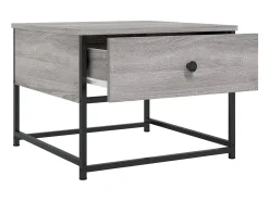 Mesa de centro | Mesa de apoio 51x51x40 cm derivados de madeira cinza sonoma^ Mesa De Centro