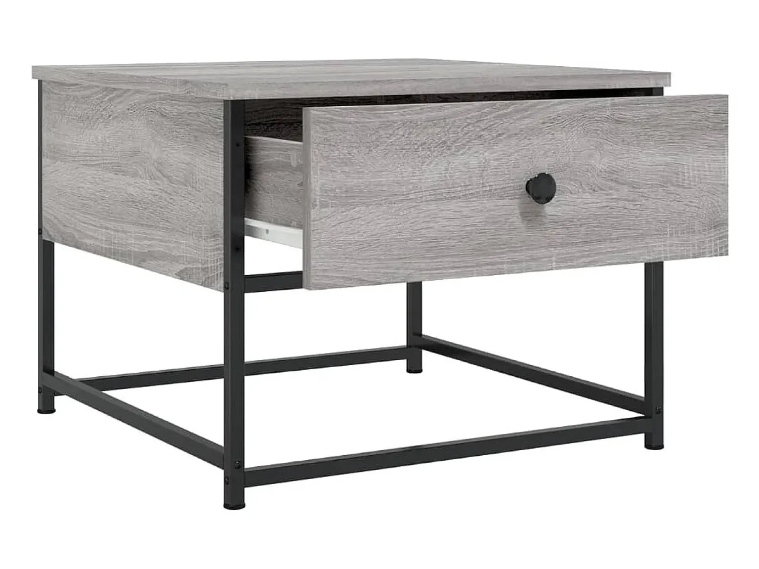 Mesa de centro | Mesa de apoio 51x51x40 cm derivados de madeira cinza sonoma^ Mesa De Centro