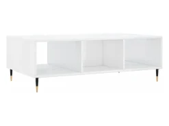 New Mesa de centro | Mesa de apoio 104x60x35 cm derivados madeira brilhante Branco