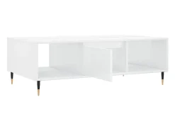 New Mesa de centro | Mesa de apoio 104x60x35 cm derivados madeira brilhante Branco