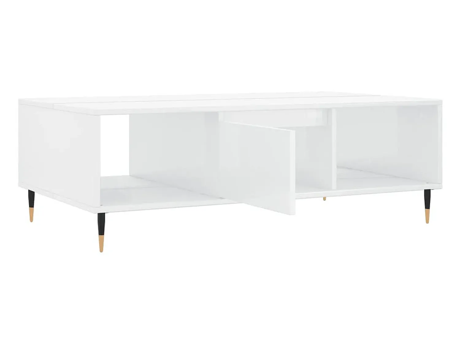 New Mesa de centro | Mesa de apoio 104x60x35 cm derivados madeira brilhante Branco