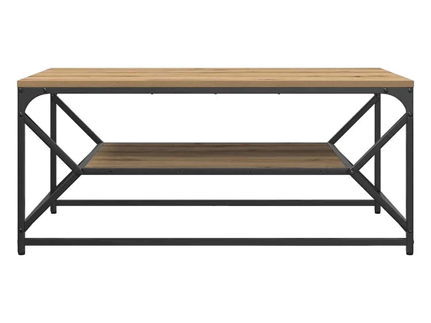Mesa De Centro| Mesa de centro | Mesa de apoio | Mesa de café carvalho artisiano 90x50x40 cm Castanho