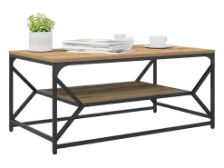 Mesa De Centro| Mesa de centro | Mesa de apoio | Mesa de café carvalho artisiano 90x50x40 cm Castanho