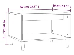 Mesa de centro | Mesa de apoio 60x50x40 cm madeira processada carvalho Castanho