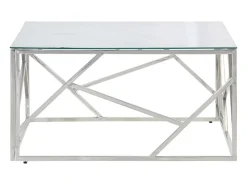 Mesa de centro | Mesa de apoio | Mesa de café aço inoxidável e vidro temperado^ Mesa De Centro