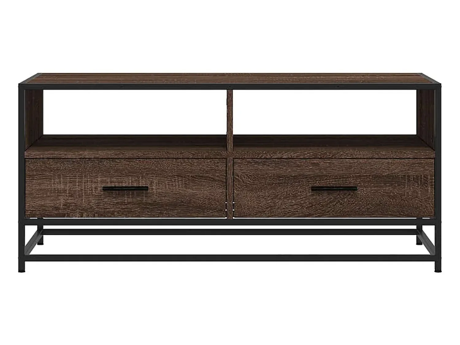 Mesa De Centro| Mesa de centro | Mesa de apoio 100x50x45cm deriv. madeira/metal carvalho Castanho