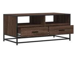 Mesa De Centro| Mesa de centro | Mesa de apoio 100x50x45cm deriv. madeira/metal carvalho Castanho