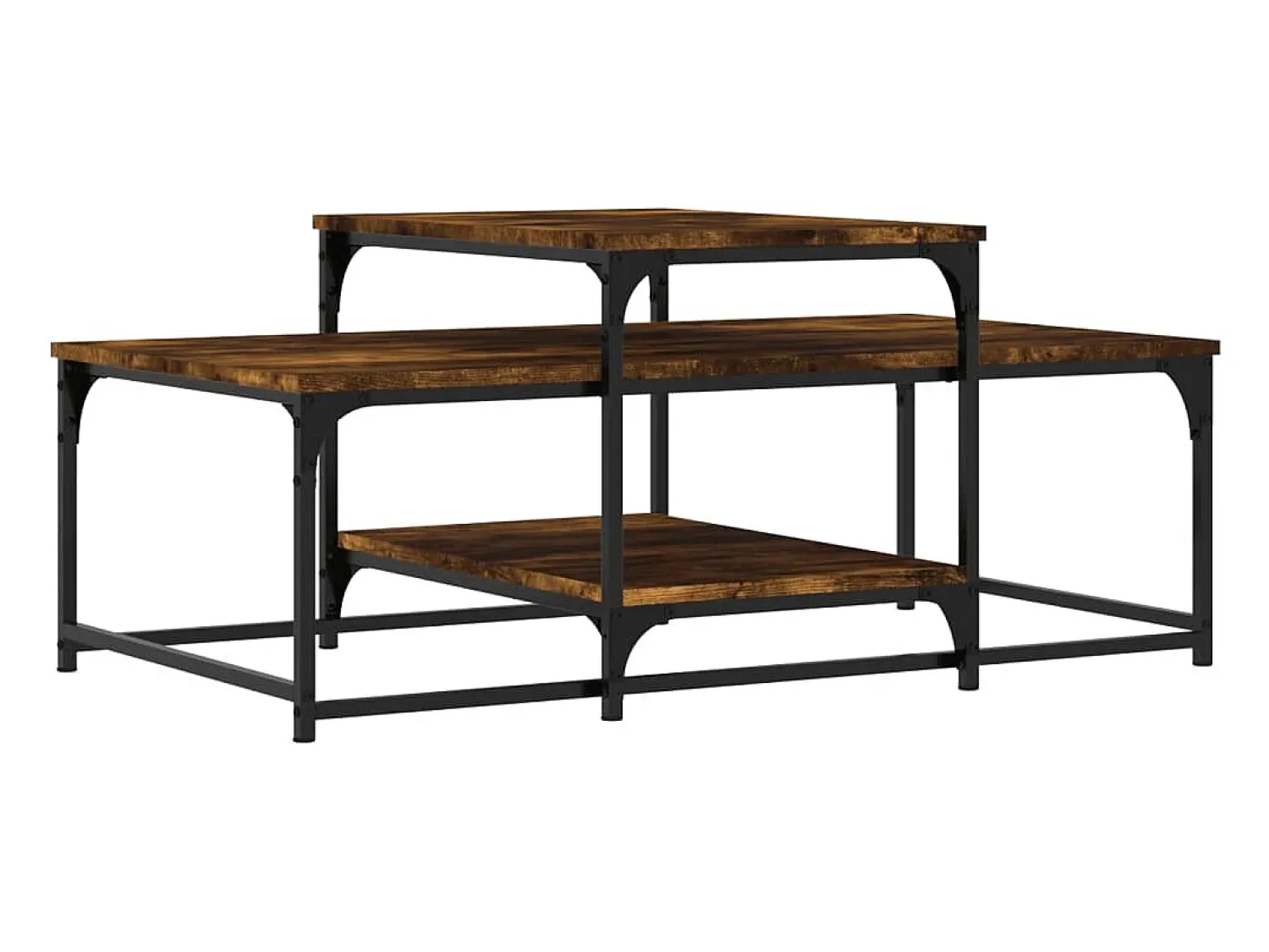 Mesa De Centro* Mesa de centro | Mesa de apoio 102x60x45 cm derivados madeira carvalho fumado Castanho
