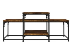 Mesa De Centro* Mesa de centro | Mesa de apoio 102x60x45 cm derivados madeira carvalho fumado Castanho