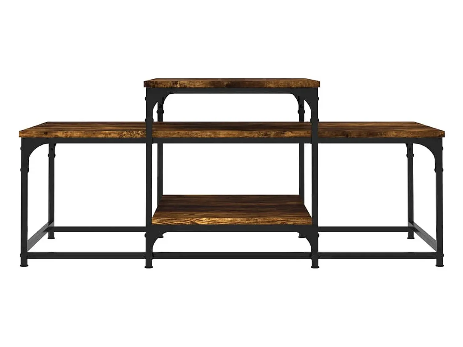 Mesa De Centro* Mesa de centro | Mesa de apoio 102x60x45 cm derivados madeira carvalho fumado Castanho