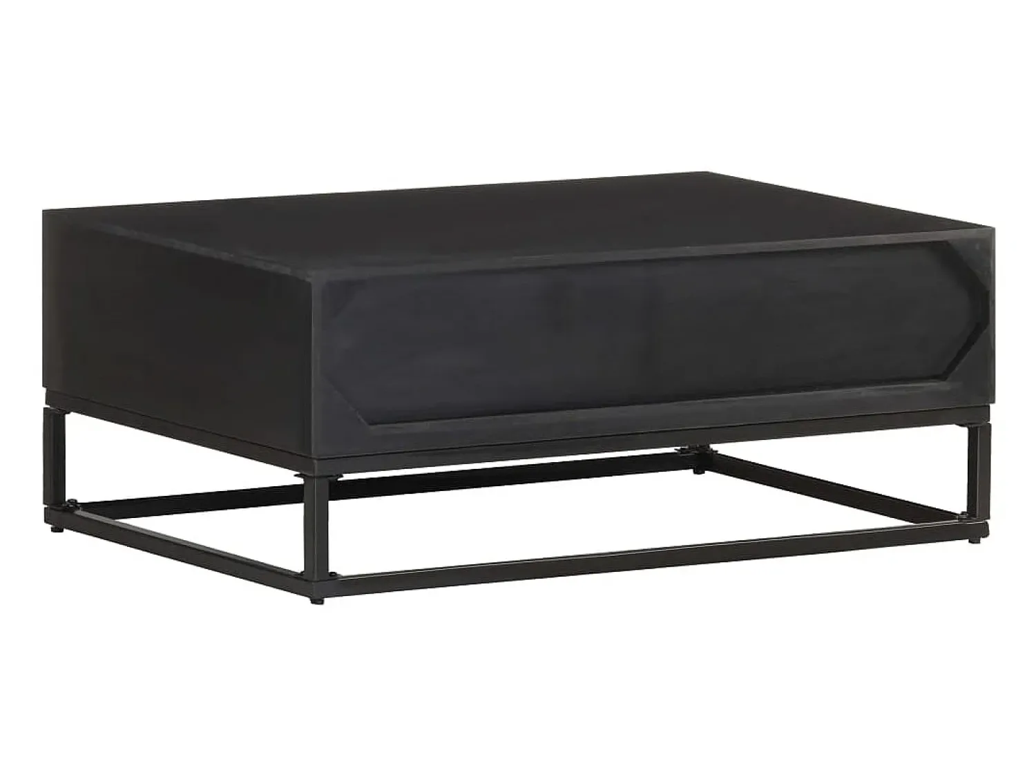 Mesa De Centro* Mesa de centro | Mesa de apoio | Mesa de café 90x60x35 cm madeira de mangueira maciça Preto