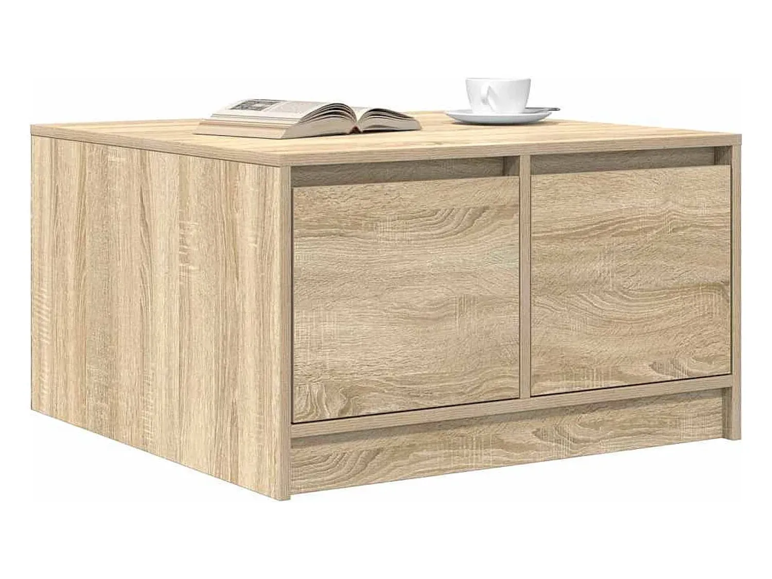 Sale Mesa de centro | Mesa de apoio com gavetas 70.5x70x40 cm carvalho sonoma Castanho