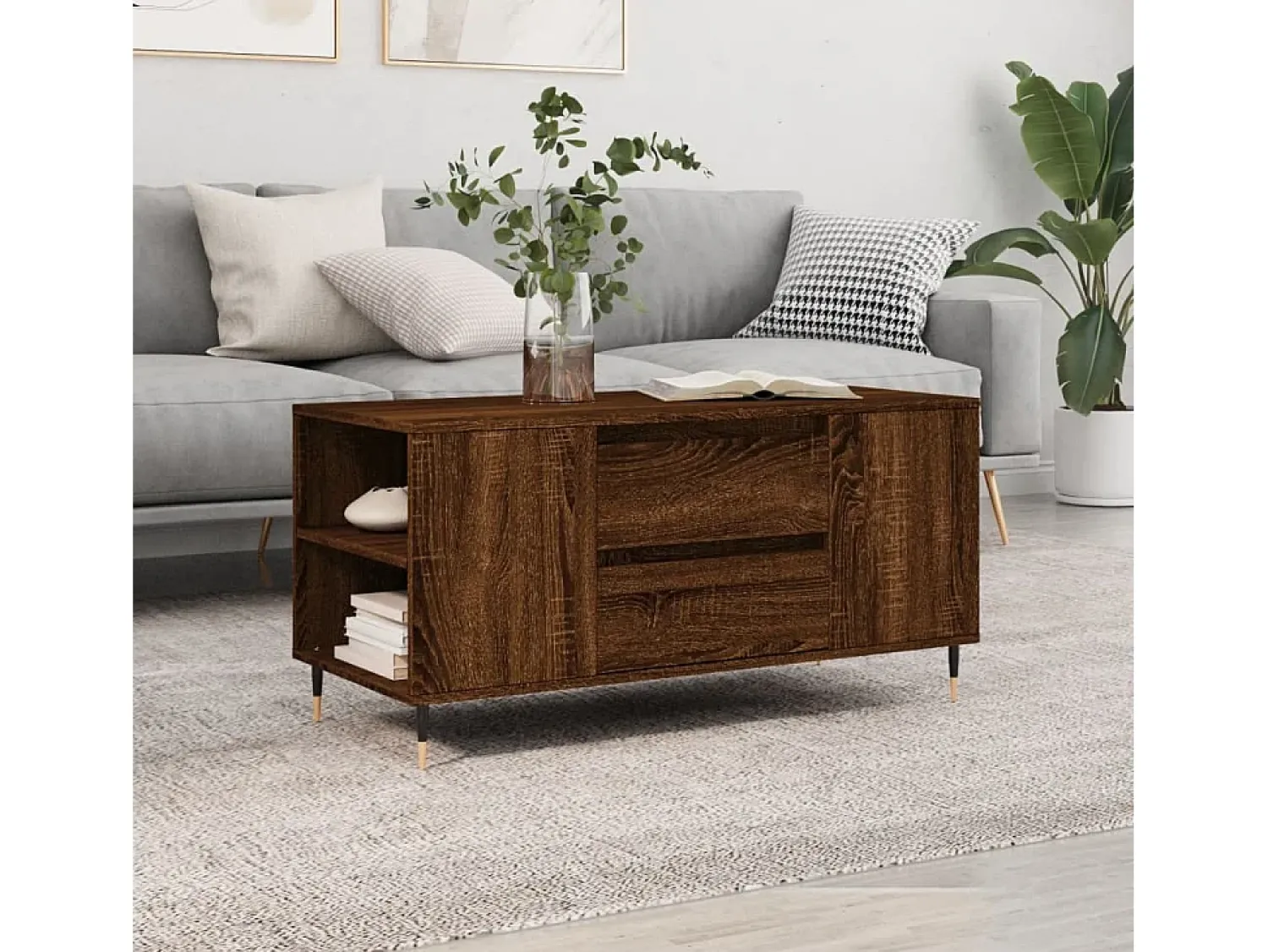 Discount Mesa de centro | Mesa de apoio derivados de madeira carvalho Castanho