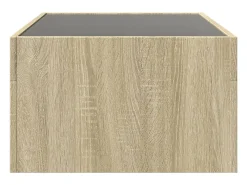 Mesa De Centro| Mesa de centro | Mesa de apoio luzes LED Infinity 90x50x30 cm carvalho sonoma Castanho