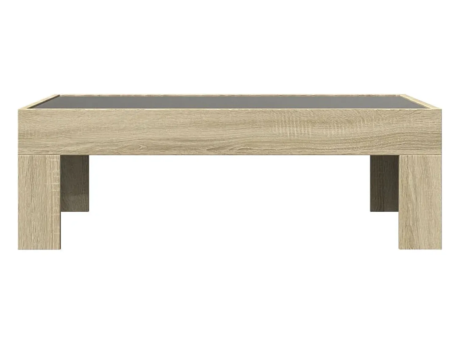 Mesa De Centro| Mesa de centro | Mesa de apoio luzes LED Infinity 90x50x30 cm carvalho sonoma Castanho
