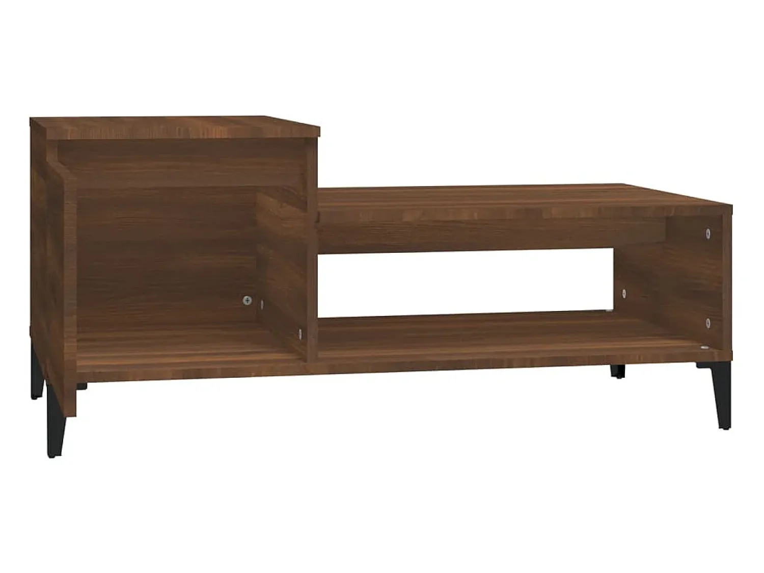 Mesa De Centro* Mesa de centro | Mesa de apoio 100x50x45 cm derivados madeira carvalho Castanho