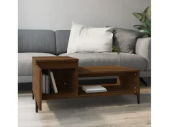 Mesa De Centro* Mesa de centro | Mesa de apoio 100x50x45 cm derivados madeira carvalho Castanho