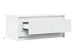 New Mesa de centro | Mesa de apoio com luzes LED derivados de madeira Branco