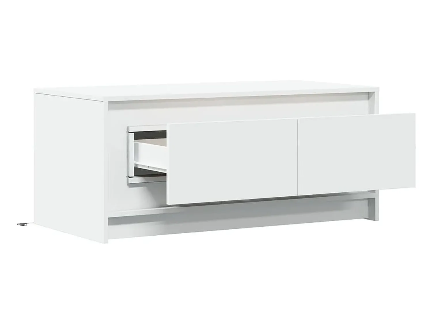 New Mesa de centro | Mesa de apoio com luzes LED derivados de madeira Branco