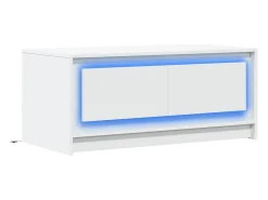 New Mesa de centro | Mesa de apoio com luzes LED derivados de madeira Branco