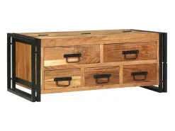 Mesa De Centro* Mesa de centro | Mesa de apoio | Mesa de café com gaveta Madeira de acácia maciça Castanho