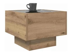 Mesa De Centro| Mesa de centro | Mesa de apoio carvalho artisiano 40x40x30 cm Castanho