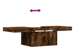 Mesa de centro | Mesa de apoio 100x55x40 cm derivados madeira carvalho fumado Castanho