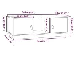 Mesa De Centro| Mesa de centro | Mesa de apoio | Mesa de café 100x50x35 cm pinho maciço Castanho