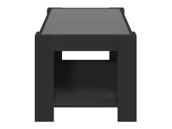 Mesa De Centro* Mesa de centro | Mesa de apoio c/ LEDs 93x53x45 cm madeira processada Preto