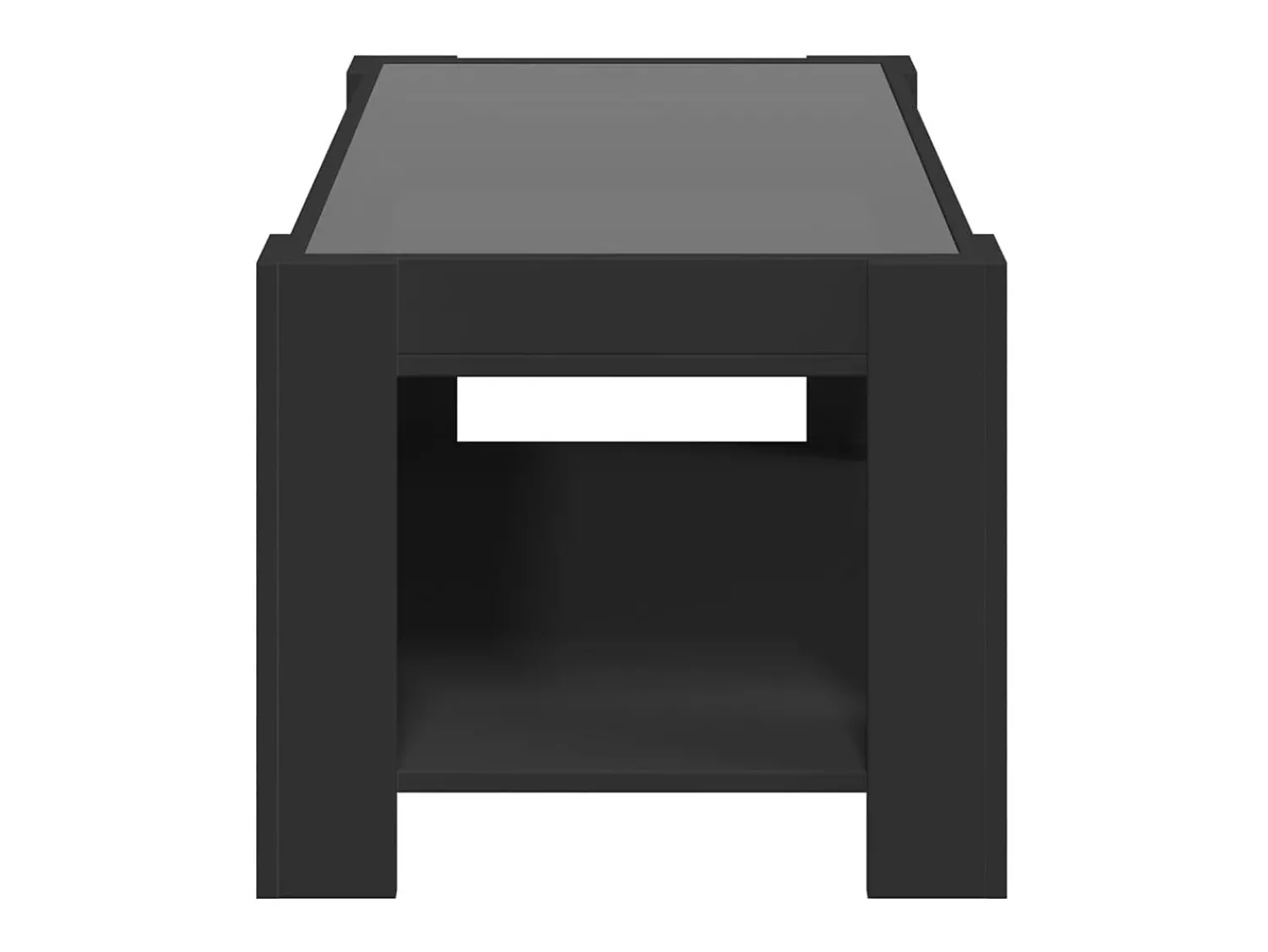 Mesa De Centro* Mesa de centro | Mesa de apoio c/ LEDs 93x53x45 cm madeira processada Preto