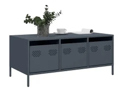 Clearance Mesa de centro | Mesa de apoio | Mesa de café 101.5x50x43.5 cm aço laminado a frio antracite Preto
