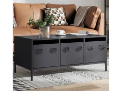 Clearance Mesa de centro | Mesa de apoio | Mesa de café 101.5x50x43.5 cm aço laminado a frio antracite Preto